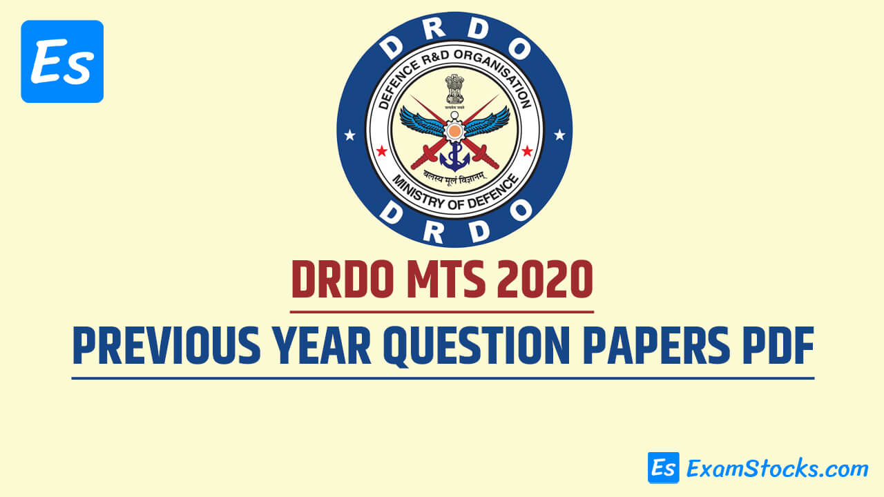 DRDO MTS Previous Year Question Papers PDF