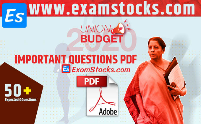 Union Budget 2020 Important Questions PDF For All Exams