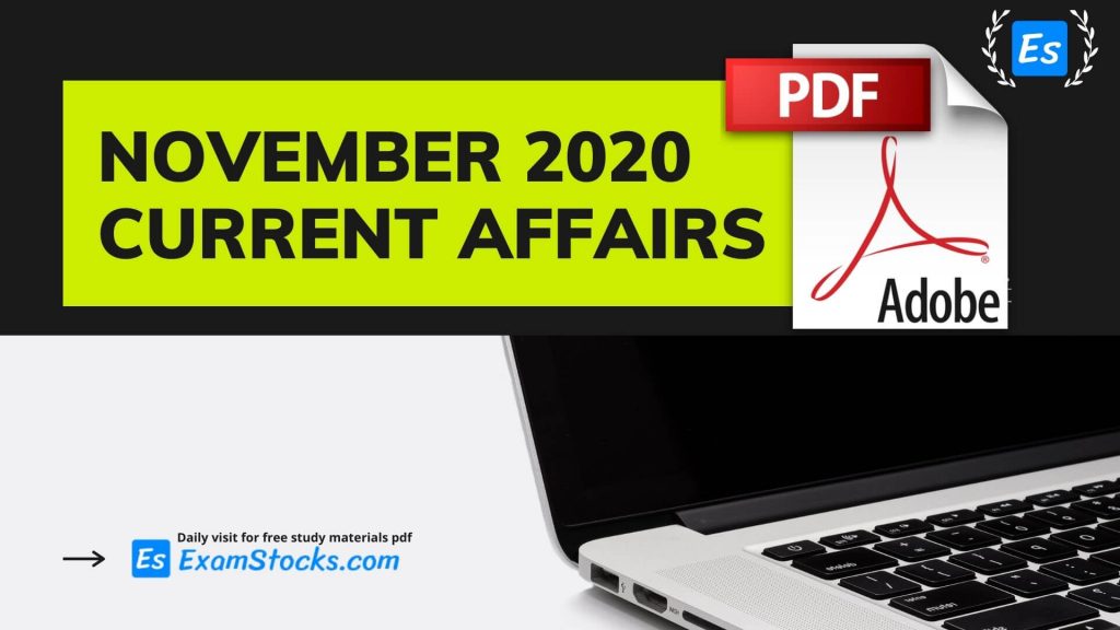 300+ Best November 2020 Current Affairs PDF