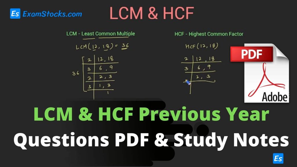 LCM & HCF Previous Year Questions PDF & Study Notes