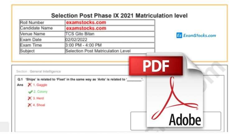 SSC Selection Post Phase 9 Question Paper PDF