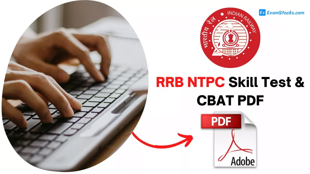 RRB NTPC Skill Test CBAT PDF Exam Stocks