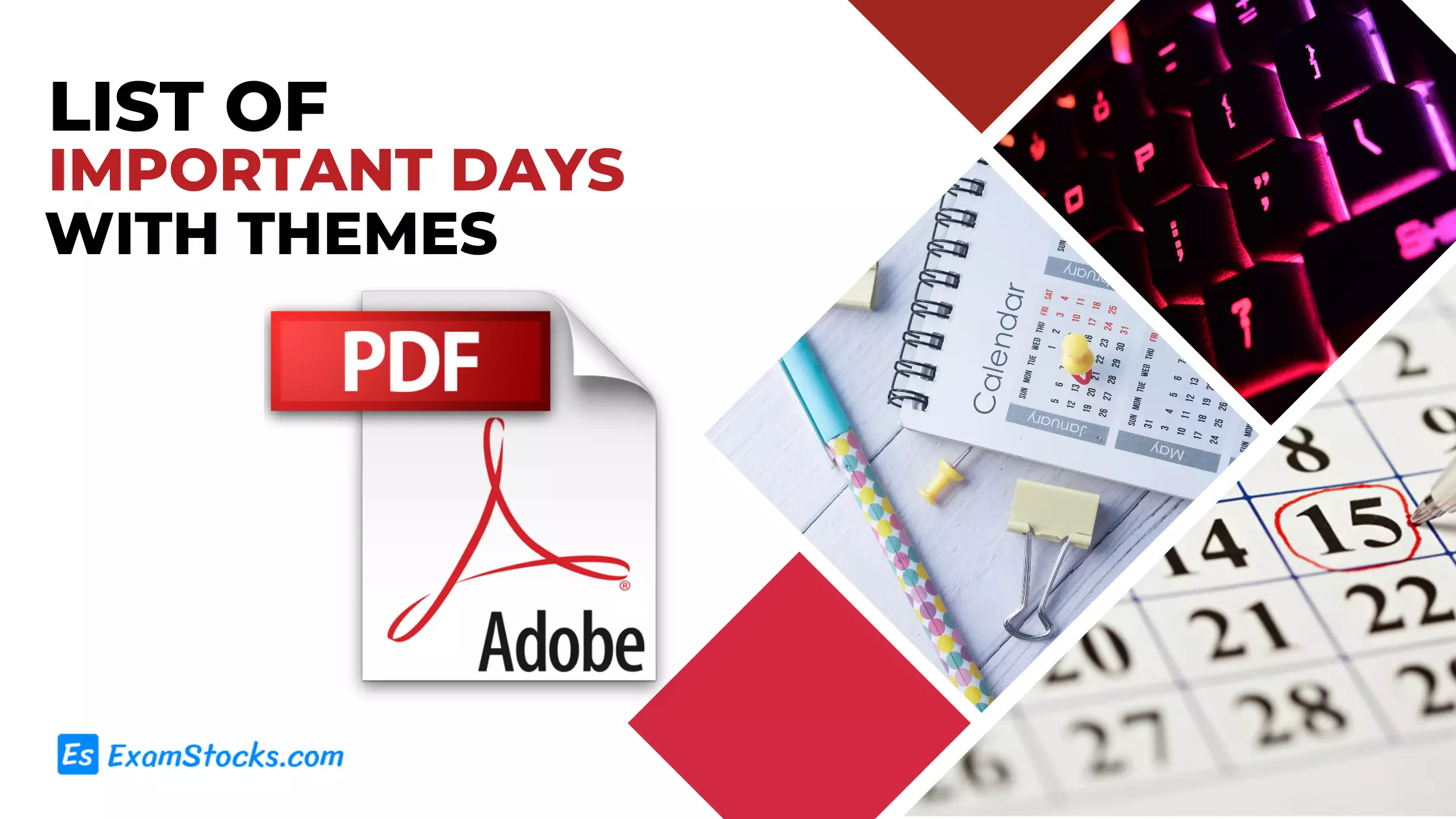 List Of Important Days With Themes PDF