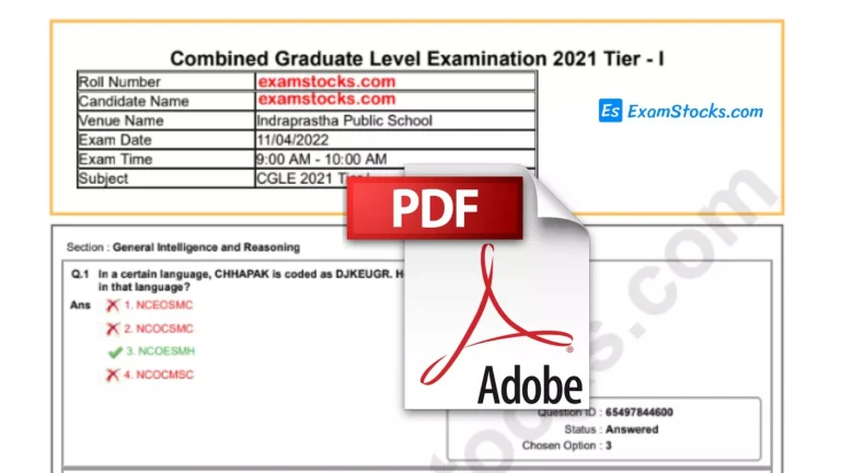 SSC CGL Question Paper 2021 PDF All Shifts In Hindi & English