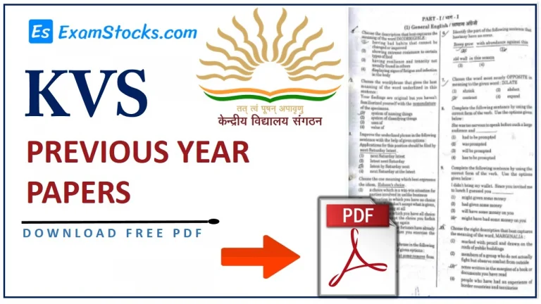 KVS Previous Question Paper PDF