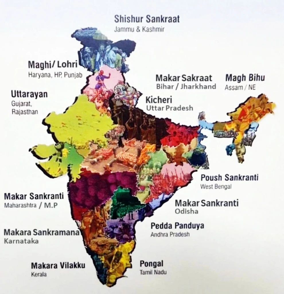 Harvest Festivals Of India Map