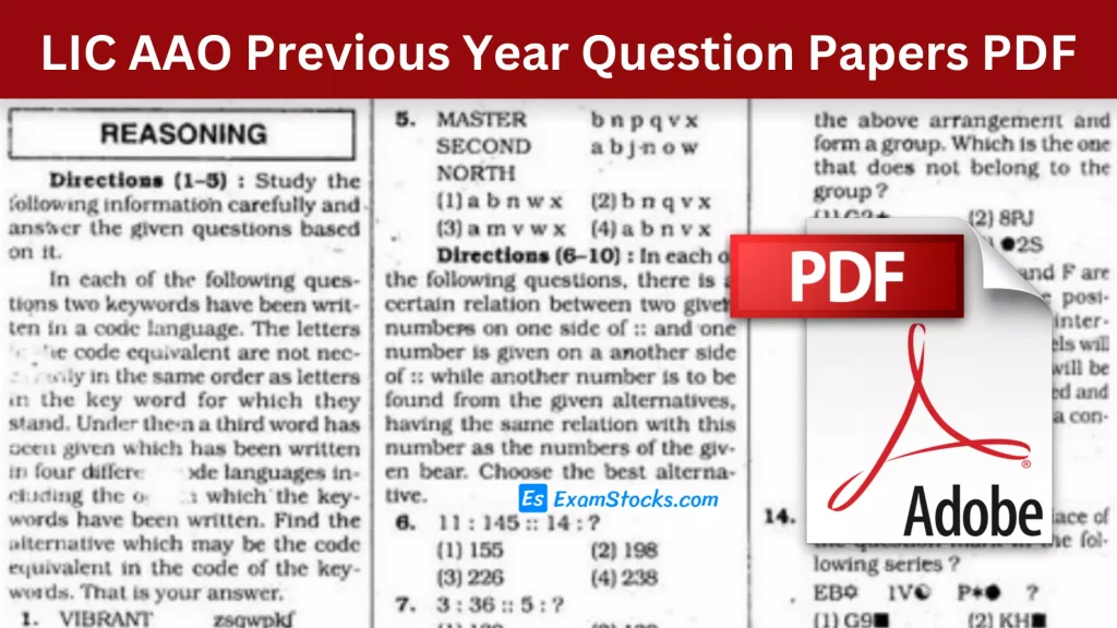 LIC AAO Previous Year Question Papers PDF