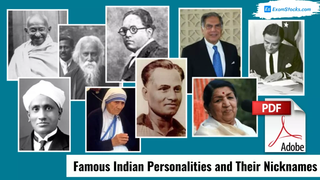 List Of Famous Indian Personalities and Their Nicknames