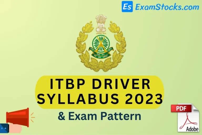 ITBP Driver Syllabus