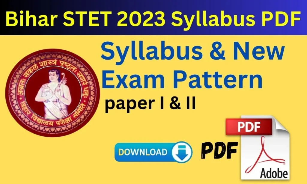 Bihar STET 2023 Syllabus PDF
