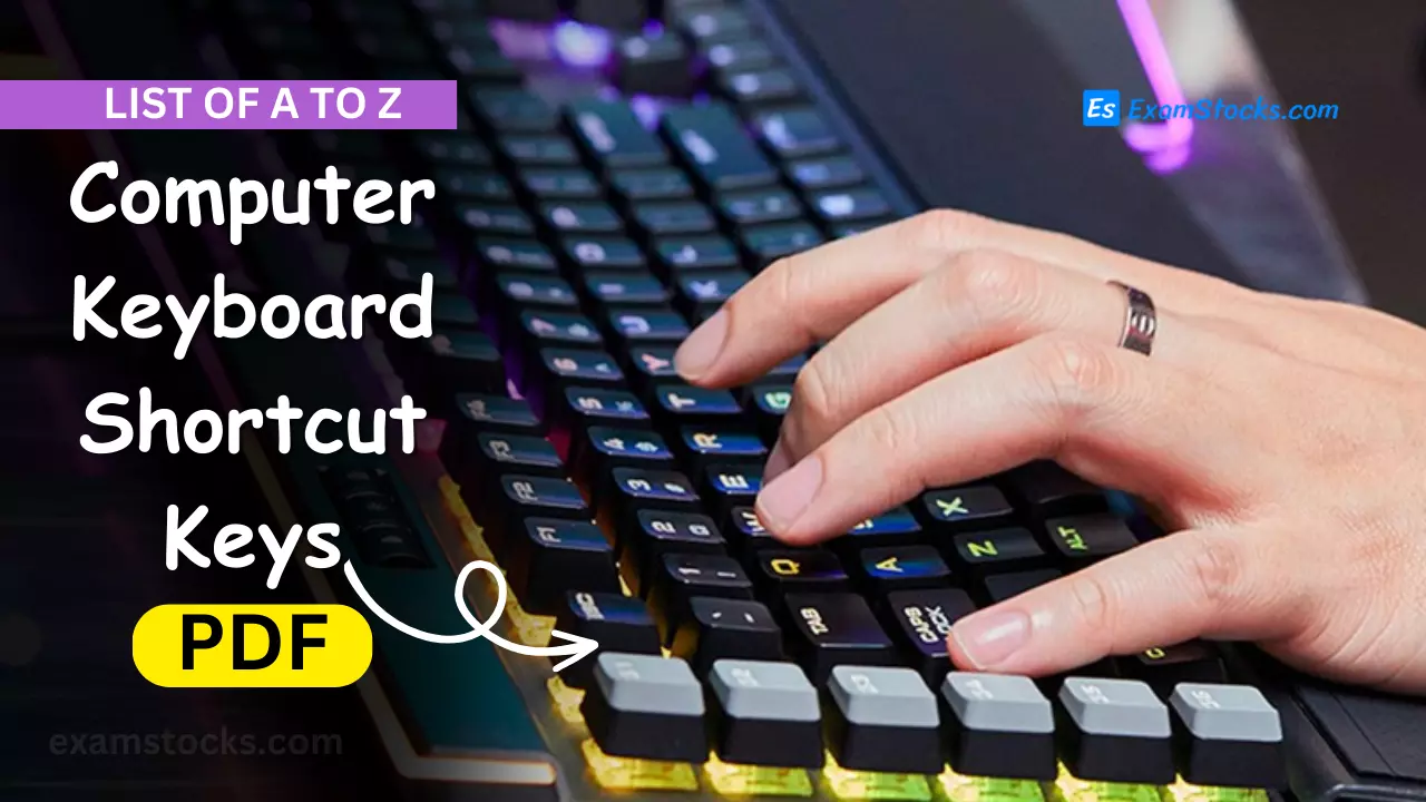Computer Keyboard Shortcut Keys List PDF