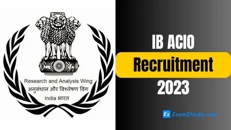 IB ACIO Recruitment 2023 Notification