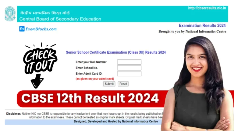 CBSE 12th Result 2024: Check Class 12th Result Online cbseresults.nic.in