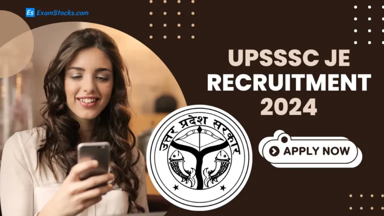 UPSSSC JE Recruitment 2024 Apply Online