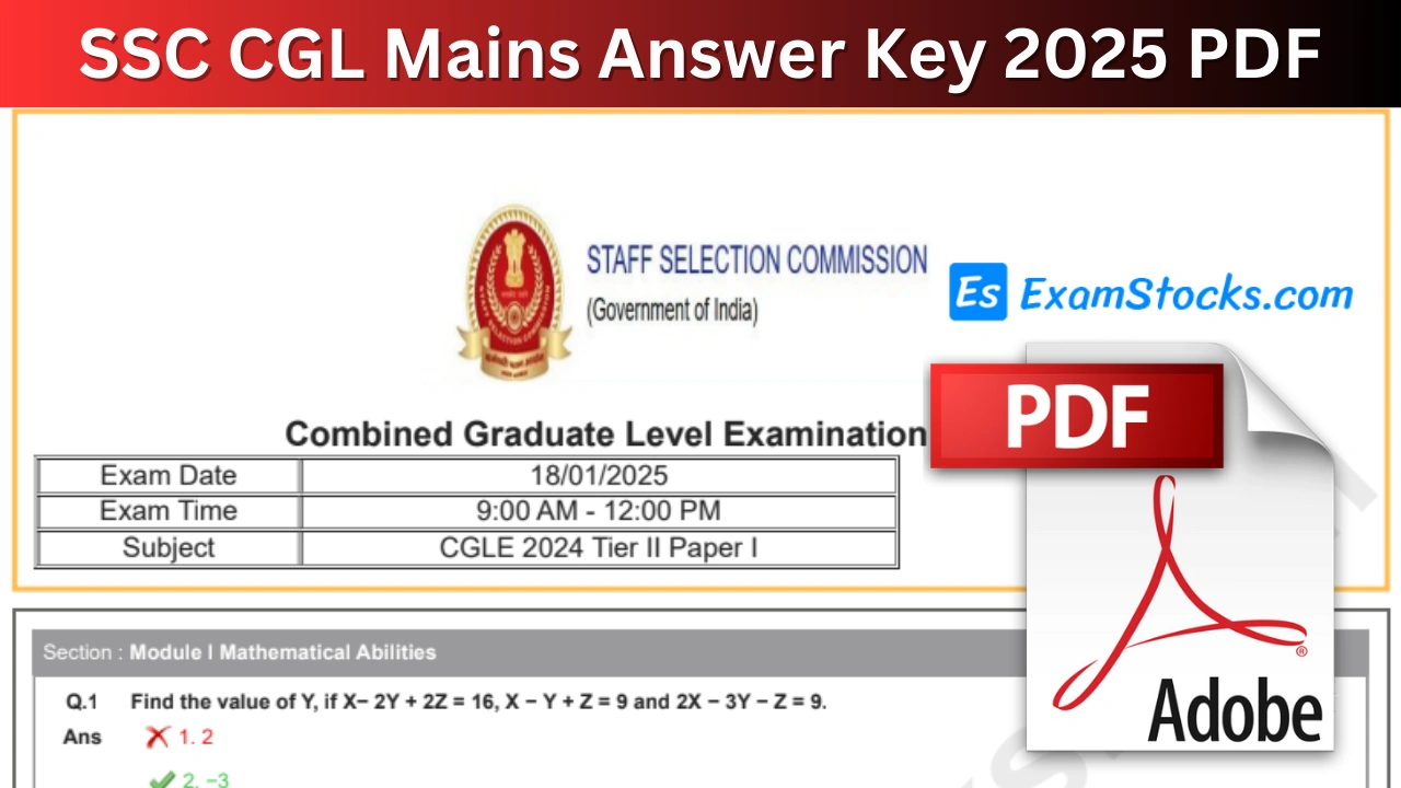 SSC CGL Mains Question Paper 2025 PDF